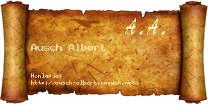 Ausch Albert névjegykártya